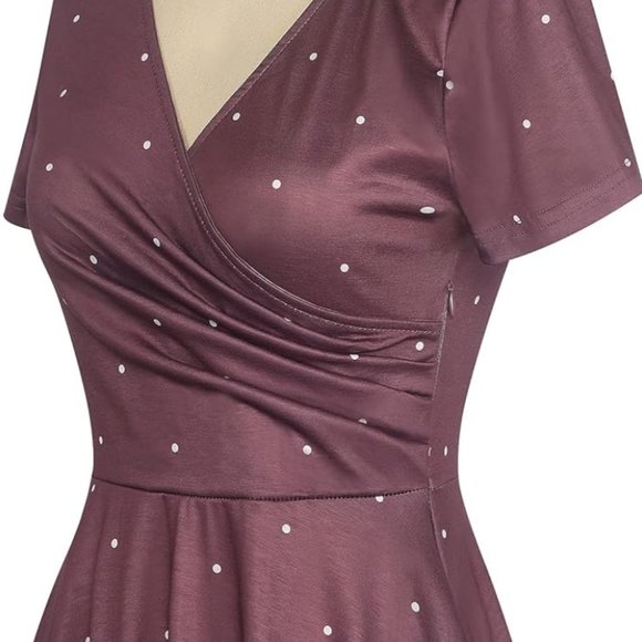 Oxiuly Purple Polka Dot Dress - Picture 2 of 6